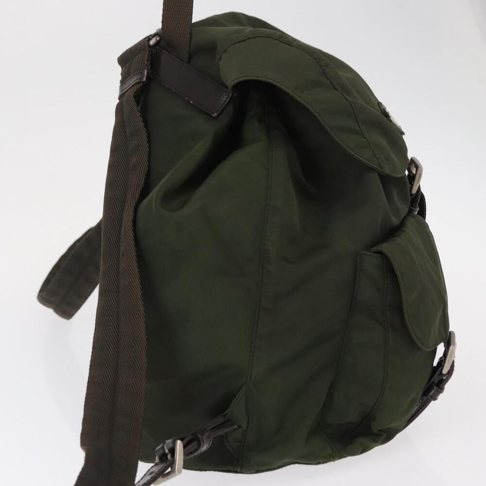 PRADA Backpack Nylon Khaki Silver Auth 151269 - Picture 4 of 16